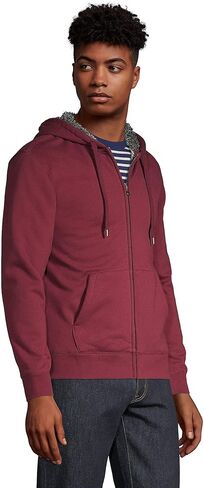 Lands' End Men s Serious Sweats Full Zip Sherpa Hoodie Rich Burgundy Regular Large in Saudi Arabia