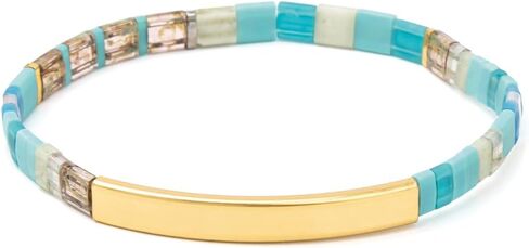 Scout Curated Wears - Good Karma Miyuki Bracelet - Just Breathe - Tonal Turquoise/Gold in Saudi Arabia