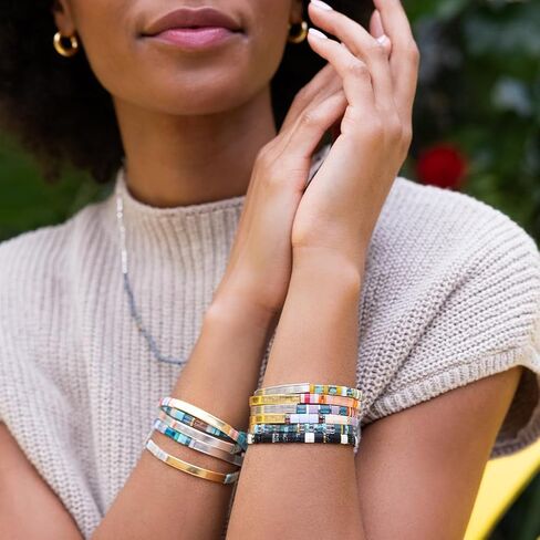 Scout Curated Wears - Good Karma Miyuki Bracelet - Just Breathe - Tonal Turquoise/Gold in Saudi Arabia