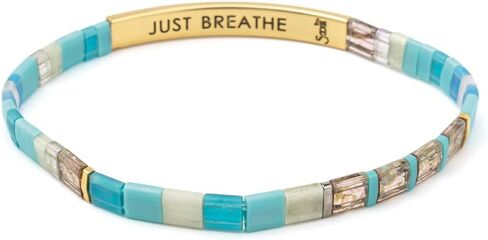 Scout Curated Wears - Good Karma Miyuki Bracelet - Just Breathe - Tonal Turquoise/Gold in Saudi Arabia