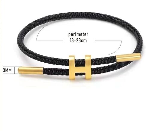 eartif Steel Bracelet Adjustable H Rope Bracelet for Women Men Waterproof Minimalist Wire Rope Charm Bracelet Couple Bracelet Fashion Jewelry in Saudi Arabia
