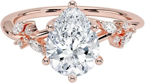 IGI Certified 1-5 Ct Pear Cut Lab Grown Diamond Ring – 10K/14K/18K Solid Gold, 925 Sterling Silver | Nature Inspired Engagement Ring for Women in Saudi Arabia