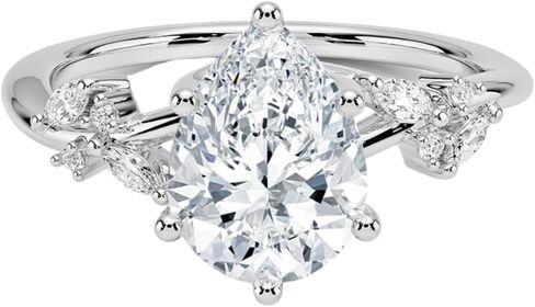 IGI Certified 1-5 Ct Pear Cut Lab Grown Diamond Ring – 10K/14K/18K Solid Gold, 925 Sterling Silver | Nature Inspired Engagement Ring for Women in Saudi Arabia