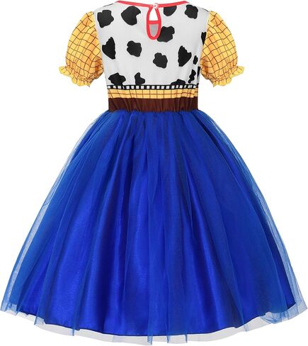 Girls Cowboy Costume Woody Costume Kids Toddler Woody Outfit Dress Up for Halloween Birthday with Brown Cowboy Hat in Saudi Arabia