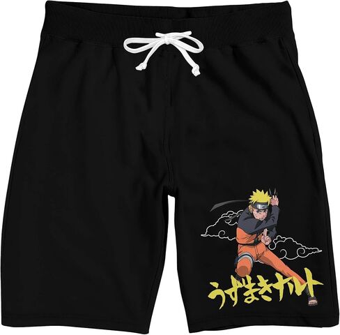 شورت بيجامة نوم أسود للرجال من Bioworld Naruto Shippuden Naruto وKanji in Saudi Arabia