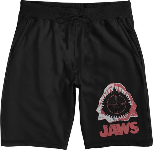 Jaws Open Shark Mouth Men's Black Sleep Pajama Shorts in Saudi Arabia