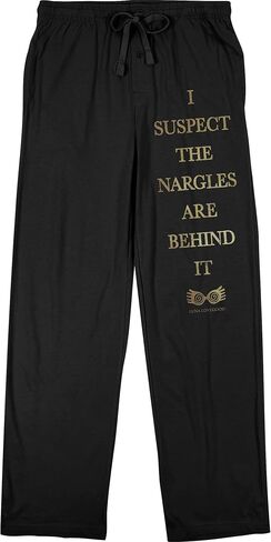 Harry Potter I Suspect The Nargles are Behind It Men's Black Graphic Sleep Pajama Pants in Saudi Arabia