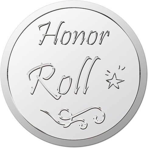 CRASPIRE 100pcs 1.5 Inch Thank You Silver Foil Stickers Silver Embossed Envelope Seals Stickers Round Heart Self Adhesive Stickers Medal Decoration Label for Graduation Season Award Certificate Seals in Kuwait