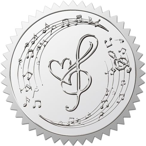 CRASPIRE 100pcs 1.5 Inch Thank You Silver Foil Stickers Silver Embossed Envelope Seals Stickers Round Heart Self Adhesive Stickers Medal Decoration Label for Graduation Season Award Certificate Seals in Kuwait