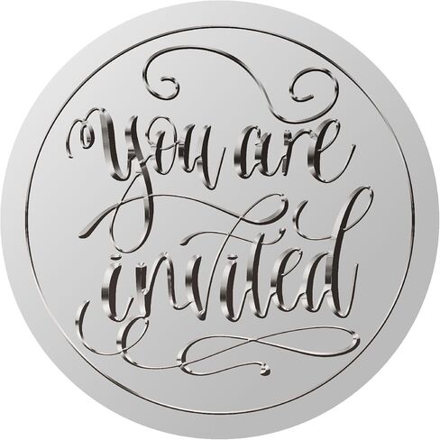 CRASPIRE 100pcs 1.5 Inch Thank You Silver Foil Stickers Silver Embossed Envelope Seals Stickers Round Heart Self Adhesive Stickers Medal Decoration Label for Graduation Season Award Certificate Seals in Kuwait