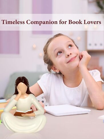 Abstract Reading Thinker Statue - Modern Book Lover Gift for Women, Gift for Readers, Teachers, Graduates, Librarians, Resin Aesthetic Sculpture for Bookshelf Shelves Home Office Desk Decor in Saudi Arabia