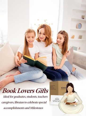 Abstract Reading Thinker Statue - Modern Book Lover Gift for Women, Gift for Readers, Teachers, Graduates, Librarians, Resin Aesthetic Sculpture for Bookshelf Shelves Home Office Desk Decor in Saudi Arabia
