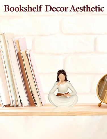 Abstract Reading Thinker Statue - Modern Book Lover Gift for Women, Gift for Readers, Teachers, Graduates, Librarians, Resin Aesthetic Sculpture for Bookshelf Shelves Home Office Desk Decor in Saudi Arabia
