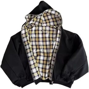 Men's Women Zip Up Hoodie Oversized Sweatshirts Reversible Casual Jackets Y2k Winter Clothes in Saudi Arabia