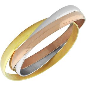 My Daily Styles Stainless Steel Gold-Tone Silver-Tone Interlocked Bangle Bracelets in Saudi Arabia