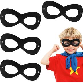 4PCS Black Felt Superhero Masks, Adjustable Elastic Rope Half Eye Mask for Adults & Kids in Kuwait