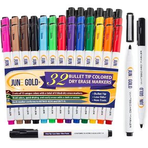 June Gold 39 Assorted Colored Dry Erase Whiteboard Markers, 13 Unique Colors, Chisel Tip, Low Odor, Comfortable Grip & Vivid Lines in Saudi Arabia