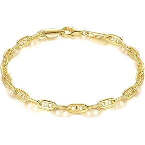 أساور ذهبية 14 قيراط للنساء سوار سلسلة مارينر من الذهب الفاخر للنساء والرجال، طبقات من الأساور النسائية، هدايا مجوهرات لها (6.5 بوصة، 7 بوصة، 7.5 بوصة، 8 بوصة، 9 بوصة) in Kuwait