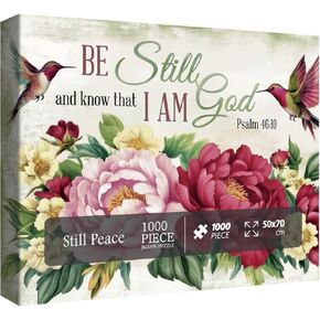 Sunflowers Bird Puzzle for Adults 1000 Pieces, Flower Religious Jigsaw Puzzle, Inspirational Cardinal Floral Easter Scripture Catholic Bible Puzzle in Kuwait