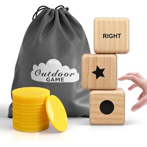 مجموعة ألعاب النرد المركزية اليسرى واليمنى 55 قطعة، تتضمن 6 نردات خشبية مقاس 1 بوصة و48 قطعة من الرقائق، مع حقيبة برباط، سهلة التخزين والحمل، مريحة للسفر in Kuwait