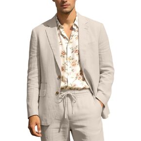 بدلات كتان رجالية مكونة من قطعتين سترة وسروال كاجوال من الكتان مناسب لحفلات الزفاف الصيفية على الشاطئ in Kuwait