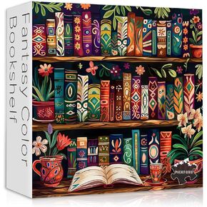 Stained Glass Wildflower Book Puzzles for Adults 1000 Pieces, Vintage Wildflower Pages Jigsaw Puzzle, Retro Floral Stained Glass Themed, Difficult Hard Impossible Challenge for Adults in Kuwait