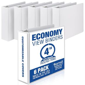 Samsill 3 Inch 3 Ring Binder, Made in USA, Economy Round Ring, Clear View Cover, 550 Sheet Capacity - for School, Home, Office - Ruby Red in Kuwait