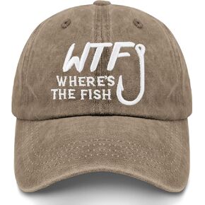 قبعات البيسبول WTF Where's The Fish المضحكة المصنوعة من القطن المغسول، قبعة الأب منخفضة الارتفاع قابلة للتعديل in Kuwait