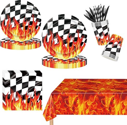 194 Pcs Neon Glow in the Dark Party Supplies Decorations Serve 24, Includes Plates, Napkins, Tablecloth, Banner, Ideal for Neon Themed Birthday Party in Saudi Arabia