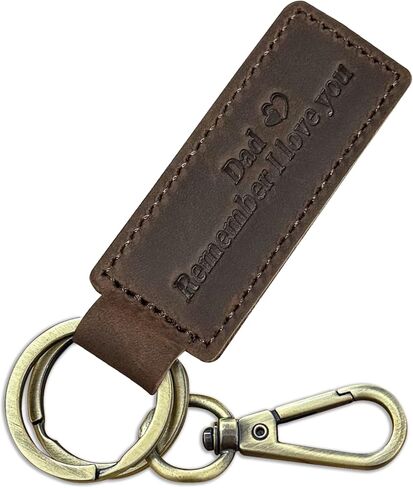 Dad Keychain - Remember I Love You Dad, Leather Keychain for Father from Daughter or Son= in Saudi Arabia