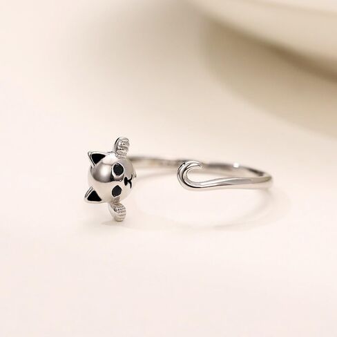 White Gold Plated Cat Statement Ring Personalized Accessory Ideal for Women's Daily Casual Wear Party Holiday Anniversary Love Jewelry Gift in Saudi Arabia