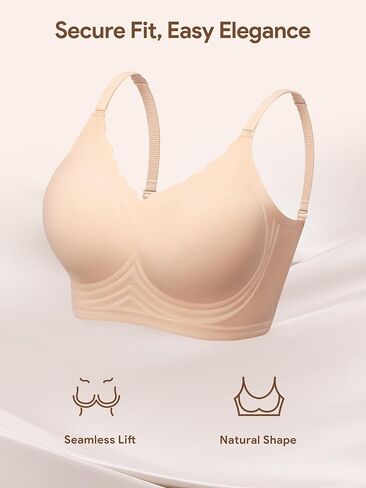 HBselect حمالات صدر منخفضة الظهر للنساء حمالة صدر عميقة على شكل حرف V بدون خياطة لاسلكية بدون ظهر حمالة صدر قابلة للتحويل in Kuwait