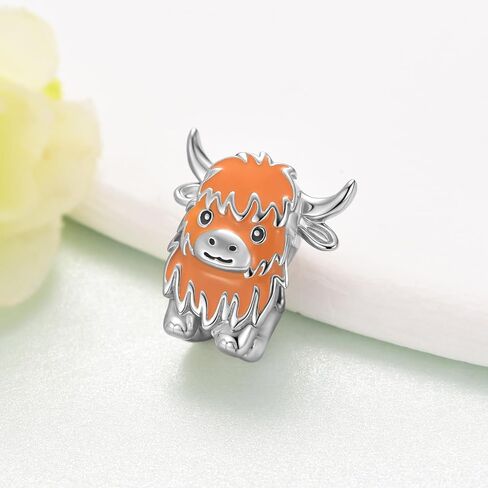 Highland Cow Charms 925 Sterling Silver Animal Charms Bracelets Jewelry Gift Decor Accessories Stuff Beads for Women in Saudi Arabia
