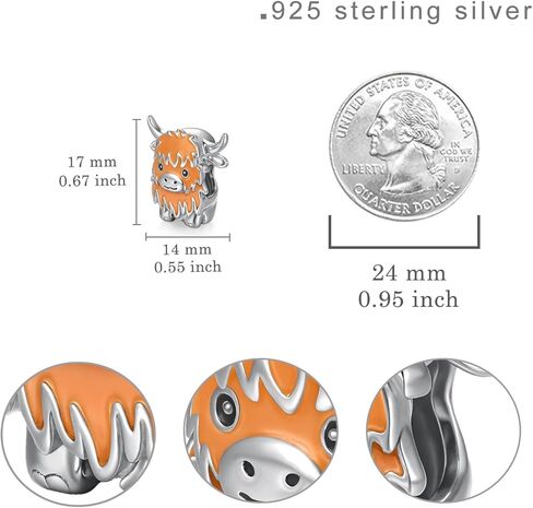 Highland Cow Charms 925 Sterling Silver Animal Charms Bracelets Jewelry Gift Decor Accessories Stuff Beads for Women in Saudi Arabia