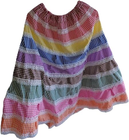 Salla 9 Colores de OYA، Falda Multicolor para Santeria، تنورة ملابس طقوس اليوروبا - مقاس واحد مرن in Kuwait