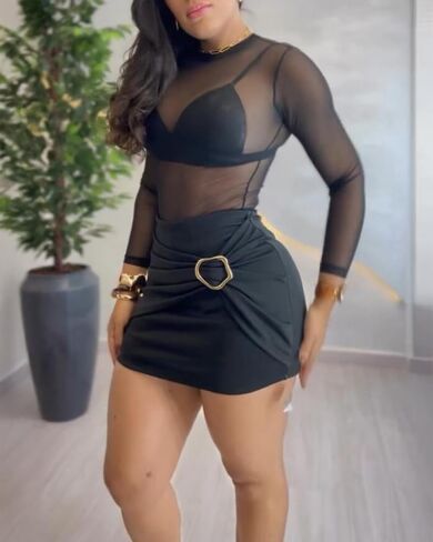 Women's Basic Mini Skirt High Waist Solid Jewel Button Casual Pleated Mini Skirt Pants in Saudi Arabia