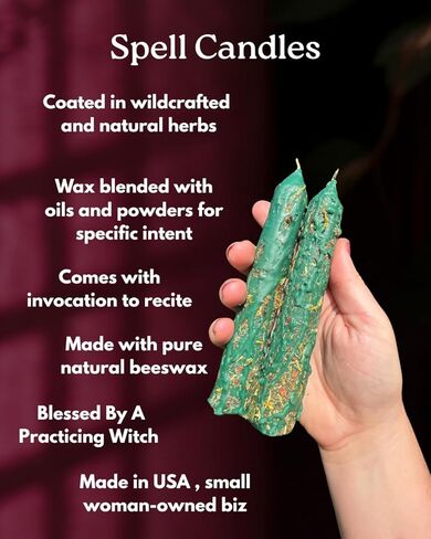 Handmade Abundance Candle | Money Manifestation Spell | Witchcraft Supplies | Prosperity Anointed Ritual Candle in Saudi Arabia