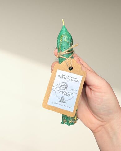 Handmade Abundance Candle | Money Manifestation Spell | Witchcraft Supplies | Prosperity Anointed Ritual Candle in Saudi Arabia