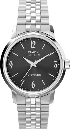 Timex Men's Marlin 40mm Watch - Stainless Steel Link Bracelet Quick Release Black Dial Stainless Steel Case in Saudi Arabia
