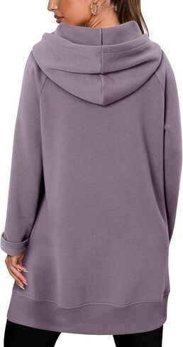StunShow Women Oversized Sweatshirt Pullover Casual Split Hem Long Hoodie Dress with Kangaroo Pocket 2025 Fall in Saudi Arabia