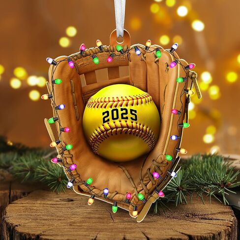 FLAGWIX Christmas Softball Gifts for Girls 8-12, Softball Ornament - 2D Flat (Not 3D) Acrylic Ornaments 2025 for Christmas Tree Decorations - Gifts for Sporty Girls Coach, Sports Ornament Decor in Saudi Arabia