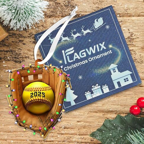 FLAGWIX Christmas Softball Gifts for Girls 8-12, Softball Ornament - 2D Flat (Not 3D) Acrylic Ornaments 2025 for Christmas Tree Decorations - Gifts for Sporty Girls Coach, Sports Ornament Decor in Saudi Arabia