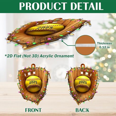 FLAGWIX Christmas Softball Gifts for Girls 8-12, Softball Ornament - 2D Flat (Not 3D) Acrylic Ornaments 2025 for Christmas Tree Decorations - Gifts for Sporty Girls Coach, Sports Ornament Decor in Saudi Arabia