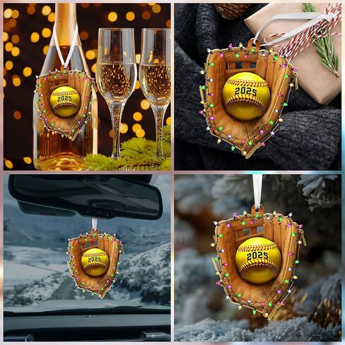FLAGWIX Christmas Softball Gifts for Girls 8-12, Softball Ornament - 2D Flat (Not 3D) Acrylic Ornaments 2025 for Christmas Tree Decorations - Gifts for Sporty Girls Coach, Sports Ornament Decor in Saudi Arabia