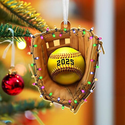 FLAGWIX Christmas Softball Gifts for Girls 8-12, Softball Ornament - 2D Flat (Not 3D) Acrylic Ornaments 2025 for Christmas Tree Decorations - Gifts for Sporty Girls Coach, Sports Ornament Decor in Saudi Arabia