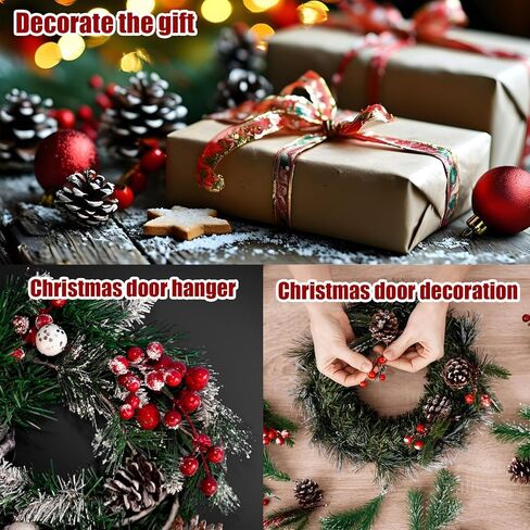 24 PCS Christmas Pine Cones Decorations - Pine Cones Ornaments in 3 Sizes with Strings for Table Tree Home DIY Gift Tag Wreath Garland Fall Wedding Decor (24, White) in Saudi Arabia