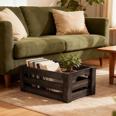 Set of 3 Rustic Wooden Nesting Crates – Farmhouse Decorative Storage Boxes for Shelves, Countertops & Tabletop Display (L/M/S) in Saudi Arabia