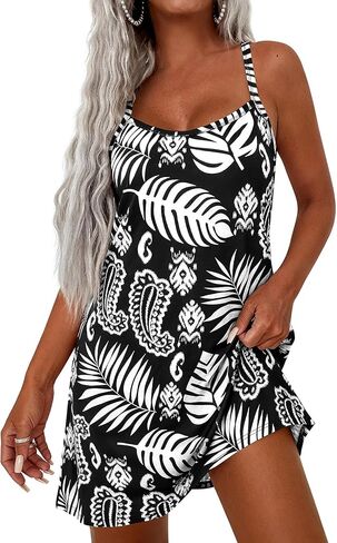 PRETTYGARDEN Women's Summer Dresses 2026 Casual Print Spaghetti Strap Sleeveless Sundress Beach Vacation Cover Ups in Saudi Arabia