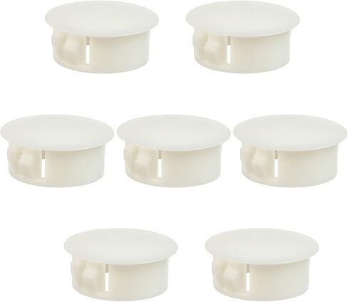 Heyiarbeit 10 قطعة مقابس ثقب 1 "/25 مللي متر نايلون بلاستيك مستدير المفاجئة في نوع قفل ثقب أنبوب الأثاث عمود سياج الأنابيب إدراج نهاية قبعات لهجة بيضاء in Kuwait