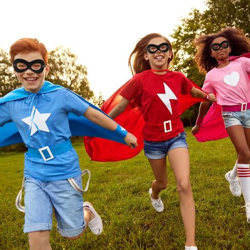 4PCS Black Felt Superhero Masks, Adjustable Elastic Rope Half Eye Mask for Adults & Kids in Kuwait